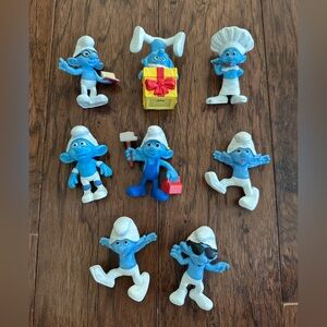 Smurfs Figures Lot of 8 McDonald's Happy Meal Toy 2013